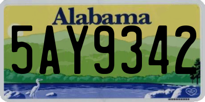 AL license plate 5AY9342