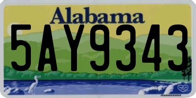 AL license plate 5AY9343