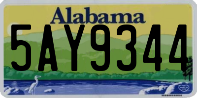AL license plate 5AY9344