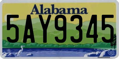 AL license plate 5AY9345