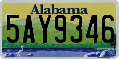 AL license plate 5AY9346