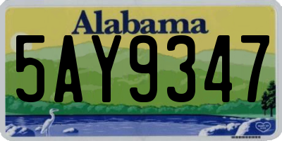 AL license plate 5AY9347