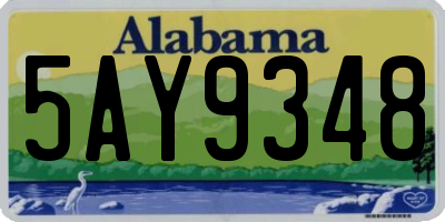 AL license plate 5AY9348
