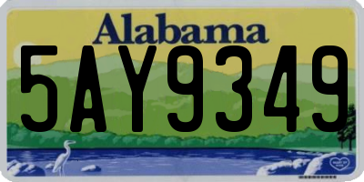 AL license plate 5AY9349