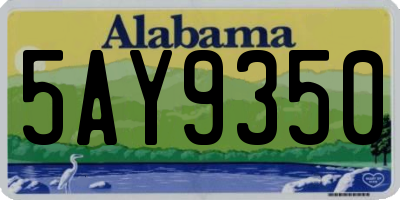 AL license plate 5AY9350