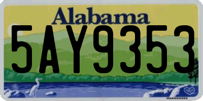 AL license plate 5AY9353
