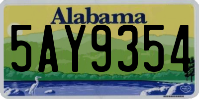 AL license plate 5AY9354