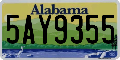 AL license plate 5AY9355