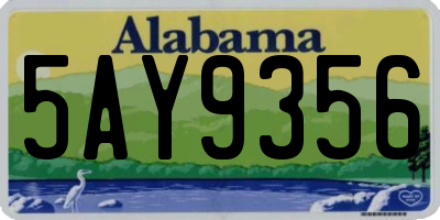 AL license plate 5AY9356