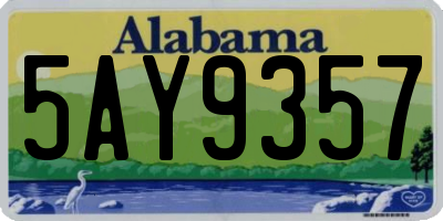 AL license plate 5AY9357