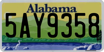 AL license plate 5AY9358