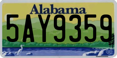 AL license plate 5AY9359