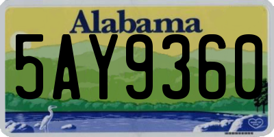 AL license plate 5AY9360