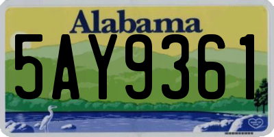 AL license plate 5AY9361
