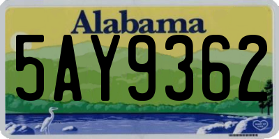 AL license plate 5AY9362