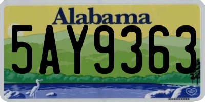 AL license plate 5AY9363