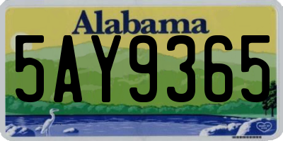 AL license plate 5AY9365