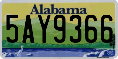 AL license plate 5AY9366