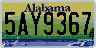 AL license plate 5AY9367