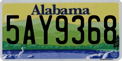 AL license plate 5AY9368
