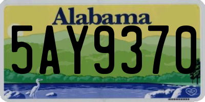 AL license plate 5AY9370