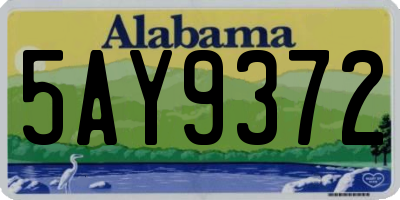 AL license plate 5AY9372