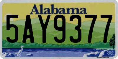 AL license plate 5AY9377