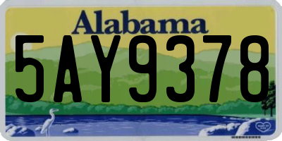 AL license plate 5AY9378
