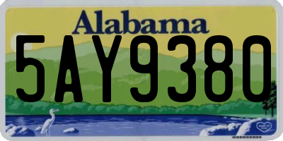 AL license plate 5AY9380