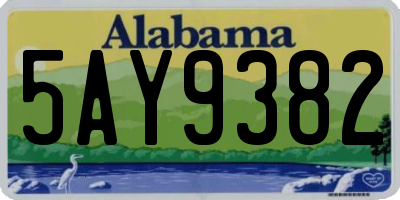 AL license plate 5AY9382