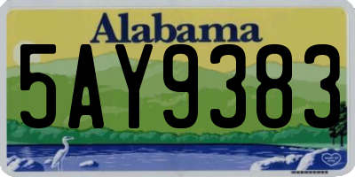 AL license plate 5AY9383