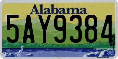 AL license plate 5AY9384