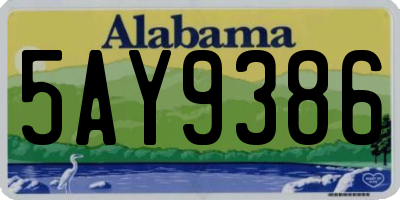 AL license plate 5AY9386