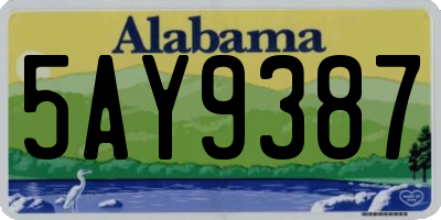 AL license plate 5AY9387