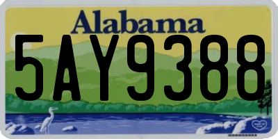AL license plate 5AY9388