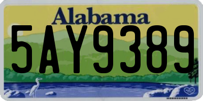 AL license plate 5AY9389