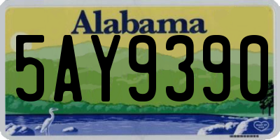 AL license plate 5AY9390