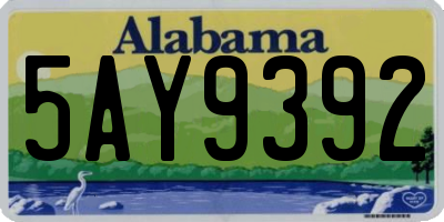 AL license plate 5AY9392