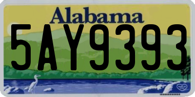 AL license plate 5AY9393