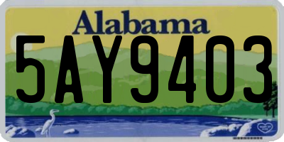 AL license plate 5AY9403