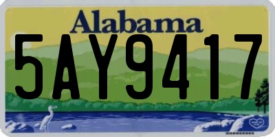 AL license plate 5AY9417