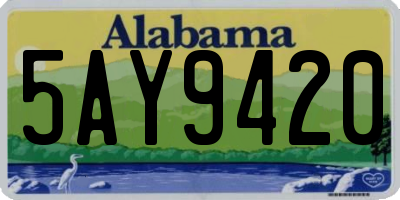 AL license plate 5AY9420