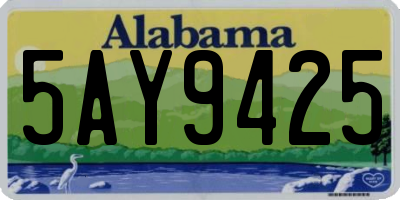 AL license plate 5AY9425