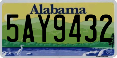 AL license plate 5AY9432