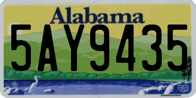 AL license plate 5AY9435