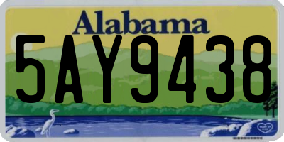 AL license plate 5AY9438