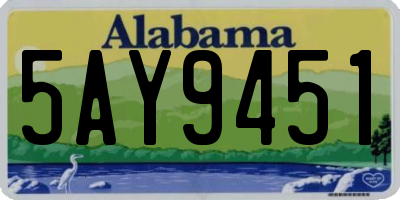 AL license plate 5AY9451