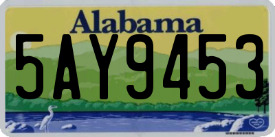 AL license plate 5AY9453