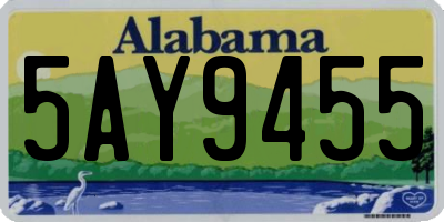 AL license plate 5AY9455