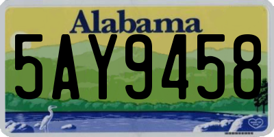 AL license plate 5AY9458